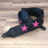 Custom Carlino Pink Star Guitar Strap