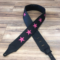 Custom Carlino Pink Star Guitar Strap